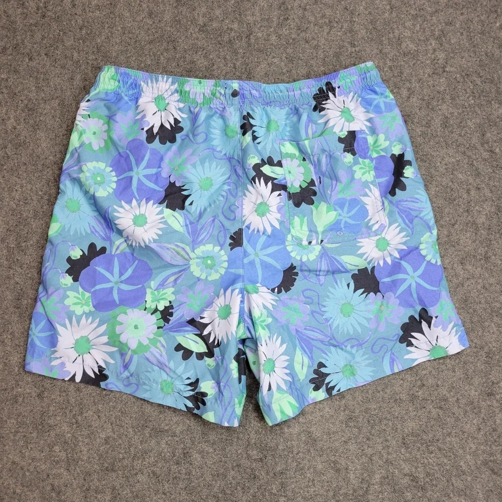 PacSun Swim Trunks Mens Large Blue‎ Floral Mesh Lined Surf Surfing Water Polo